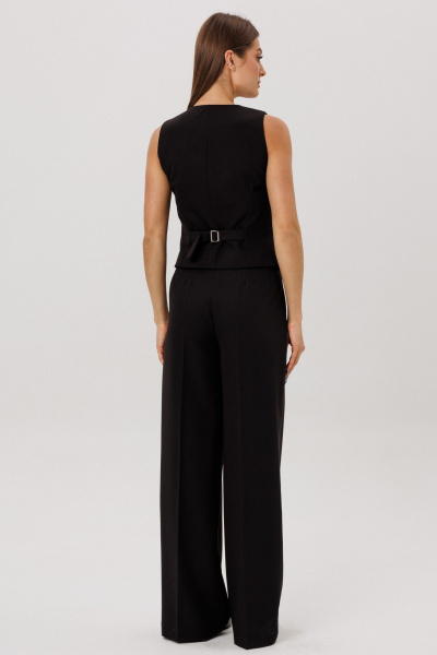 Палаццо брюки со складами и широким низом DNM 033 черный - фото 5