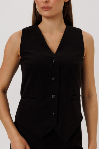 Демисезонный жилет из текстиля полуприлегающего силуэта DNM 034 черный - фото 2