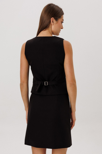 Демисезонный жилет из текстиля полуприлегающего силуэта DNM 034 черный - фото 4