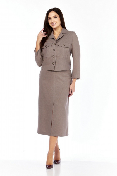 Жакет, юбка Милора-стиль 1382 какао - фото 4
