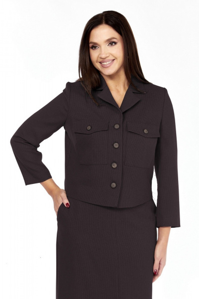 Жакет, юбка Милора-стиль 1382 шоколад - фото 2