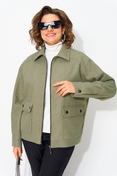 Брюки, жакет Liliana 1482БРП олива+черный - фото 7