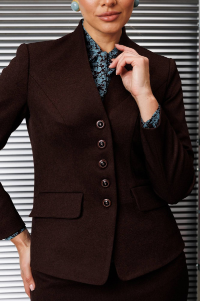Блуза, жакет, юбка Мода Юрс 25-2808 коричневый - фото 10