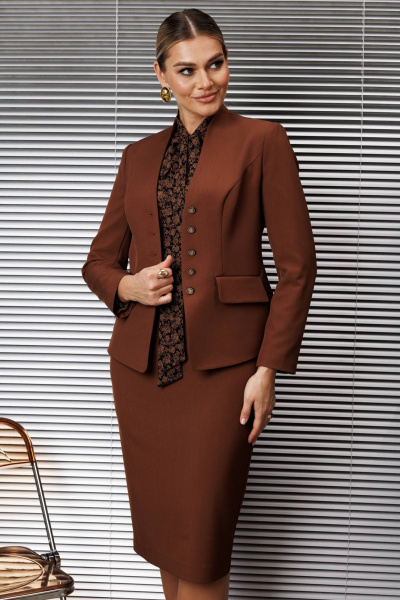 Блуза, жакет, юбка Мода Юрс 25-2808 кэмел - фото 9