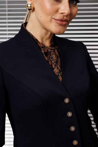 Блуза, жакет, юбка Мода Юрс 25-2808 синий_цветы - фото 8