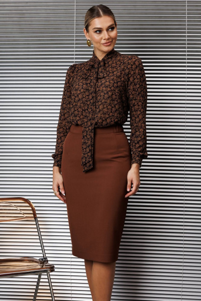 Блуза Мода Юрс 25-2808bl террако_темно-синий - фото 4