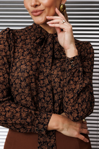 Блуза Мода Юрс 25-2808bl террако_темно-синий - фото 2