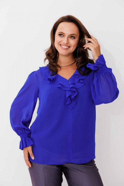 Блуза Mislana 1192 синий - фото 8