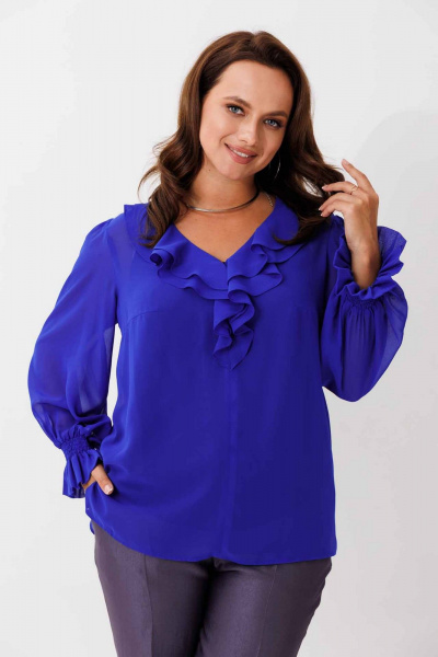 Блуза Mislana 1192 синий - фото 7