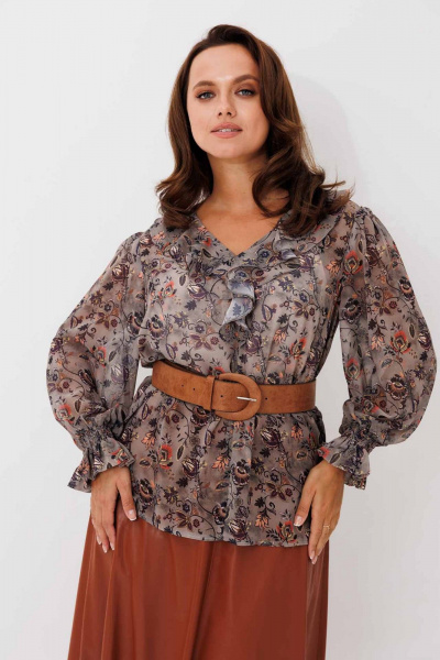 Блуза Mislana 1192 хаки - фото 7