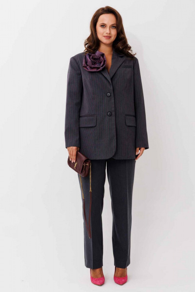 Брюки, жакет Mislana 1249 полоска_розовая - фото 1