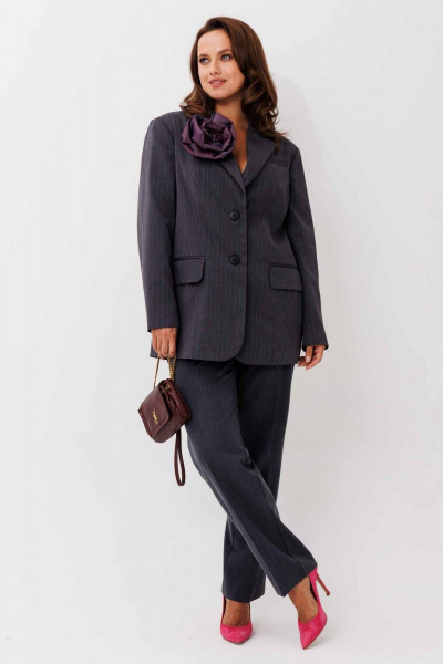 Брюки, жакет Mislana 1249 полоска_розовая - фото 5