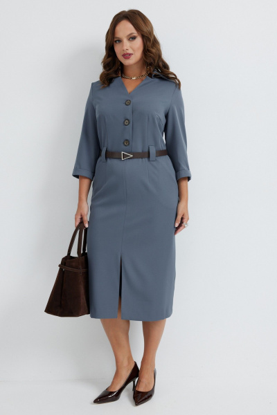 Платье Твой имидж 2258 серо-голубой - фото 4