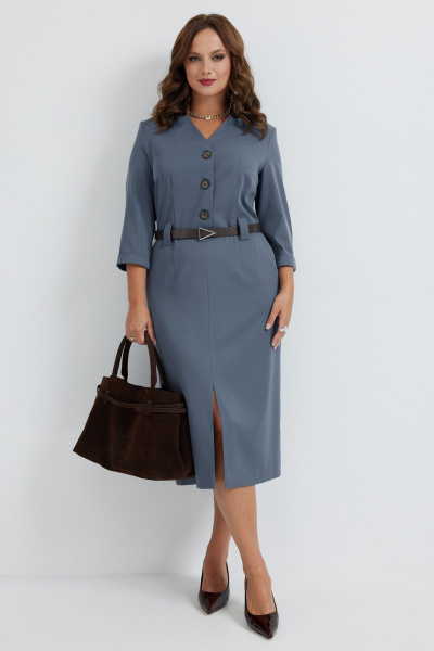 Платье Твой имидж 2258 серо-голубой - фото 1