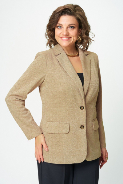 Брюки, жакет БелЭльСтиль 203-2_83_22+601-2_88_22 бежевый+черный - фото 2