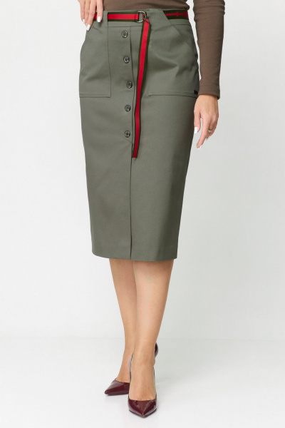 Юбка БелЭльСтиль 598-3_02_22 олива - фото 5