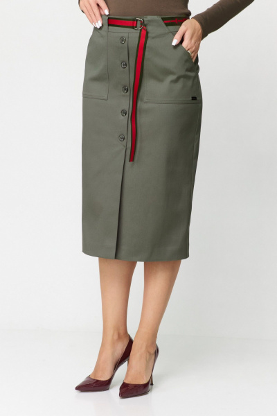 Юбка БелЭльСтиль 598-3_02_22 олива - фото 4