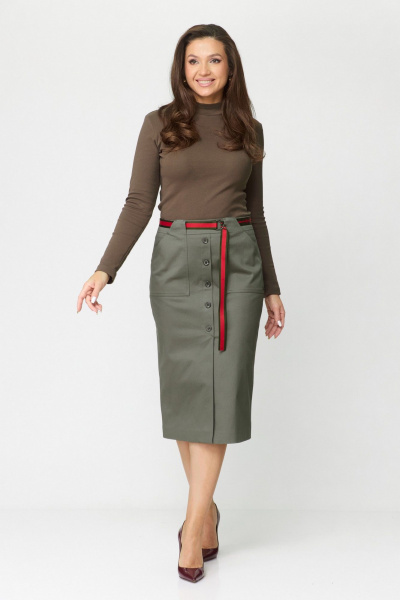 Юбка БелЭльСтиль 598-3_02_22 олива - фото 3