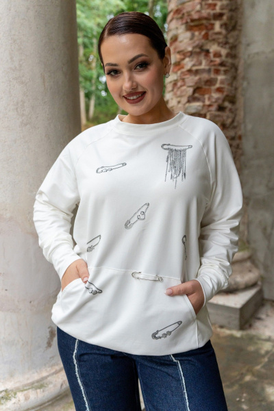 Джемпер ADARIN А19 молочный+булавки - фото 8