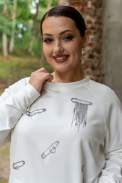 Джемпер ADARIN А19 молочный+булавки - фото 7