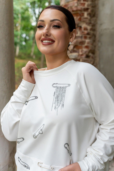 Джемпер ADARIN А19 молочный+булавки - фото 5