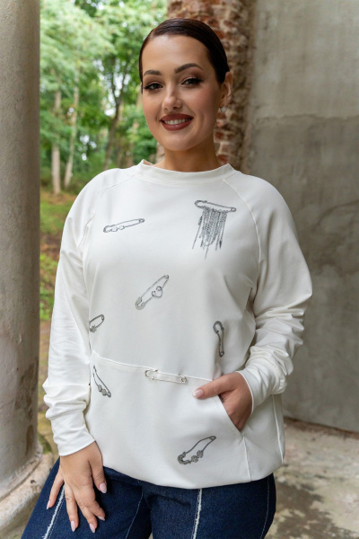 Джемпер ADARIN А19 молочный+булавки - фото 1