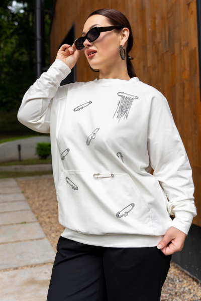 Брюки, джемпер ADARIN А28 молоко/черный - фото 3