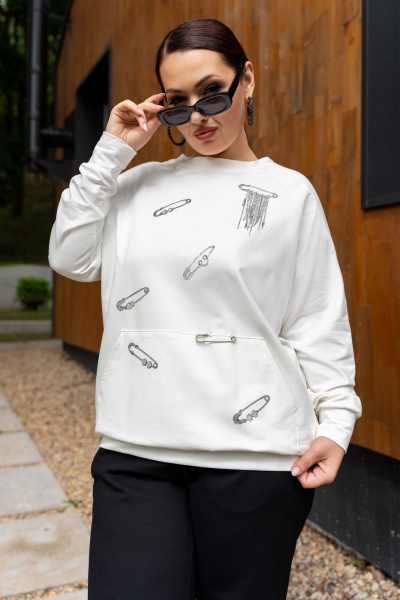 Брюки, джемпер ADARIN А28 молоко/черный - фото 2