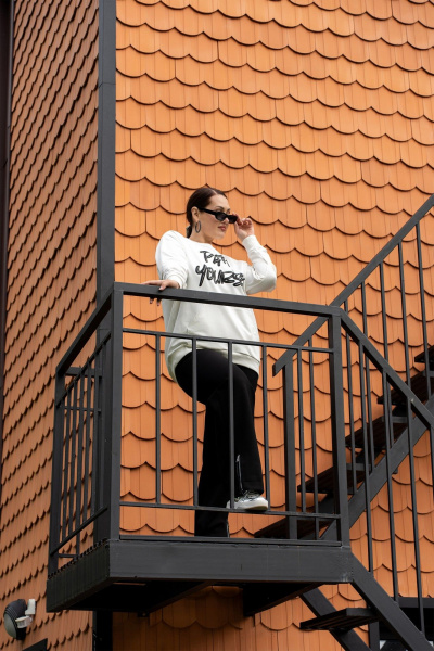 Брюки, джемпер ADARIN А29 молоко/ черный - фото 6