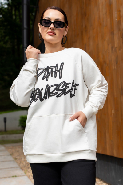 Брюки, джемпер ADARIN А29 молоко/ черный - фото 4