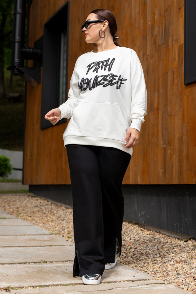 Брюки, джемпер ADARIN А29 молоко/ черный - фото 2