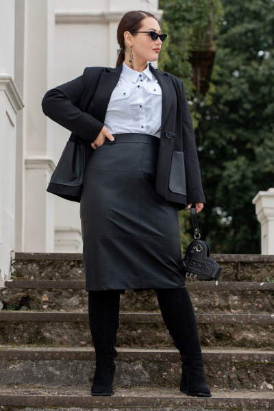 Жакет, юбка ADARIN А31 черный - фото 8