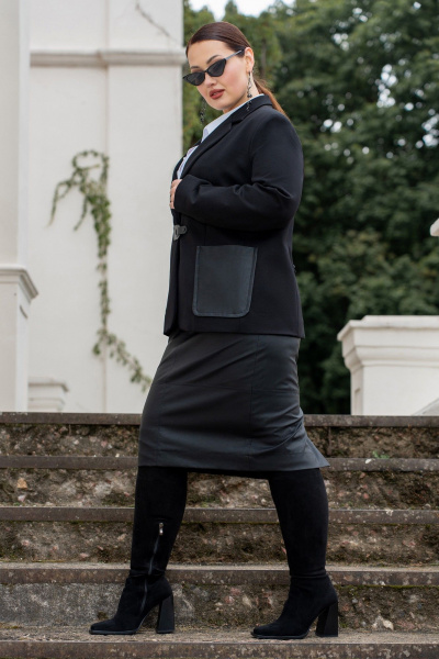 Жакет, юбка ADARIN А31 черный - фото 6