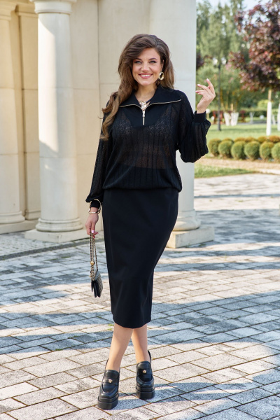 Джемпер, юбка Vittoria Queen 25273 черный - фото 2