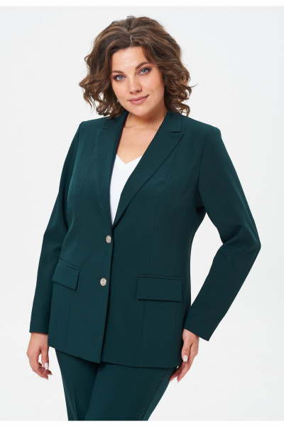 Брюки, жакет БелЭльСтиль 412-3_03_22+596-2_79_22 изумруд - фото 7