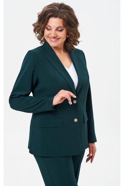 Брюки, жакет БелЭльСтиль 412-3_03_22+596-2_79_22 изумруд - фото 6