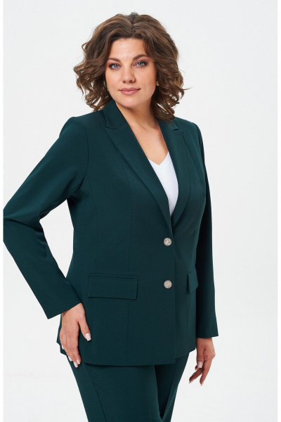 Брюки, жакет БелЭльСтиль 412-3_03_22+596-2_79_22 изумруд - фото 5