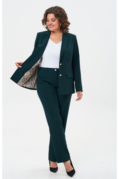 Брюки, жакет БелЭльСтиль 412-3_03_22+596-2_79_22 изумруд - фото 4