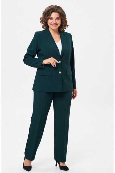 Брюки, жакет БелЭльСтиль 412-3_03_22+596-2_79_22 изумруд - фото 3