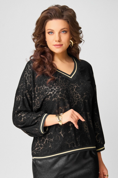Джемпер Fita 20722 черно-золотистый - фото 7
