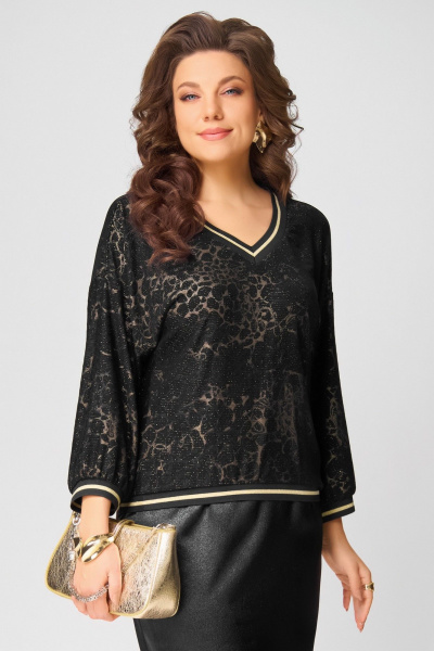 Джемпер Fita 20722 черно-золотистый - фото 5