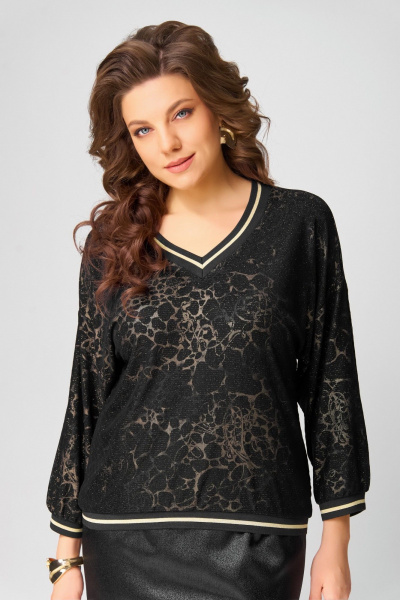 Джемпер, юбка Fita 3152 черно-золотистый - фото 7