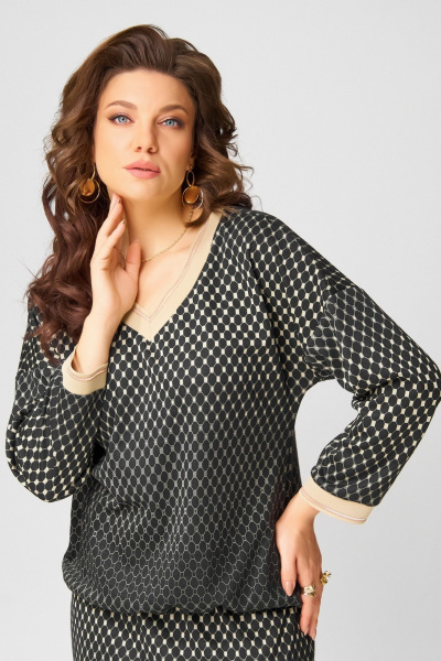 Джемпер, юбка Fita 3181 черно-бежевый - фото 8