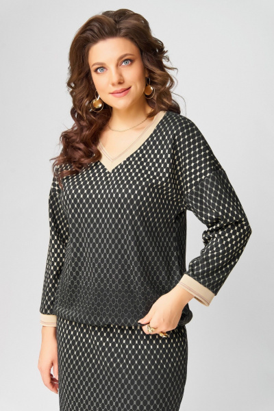 Джемпер, юбка Fita 3181 черно-бежевый - фото 4