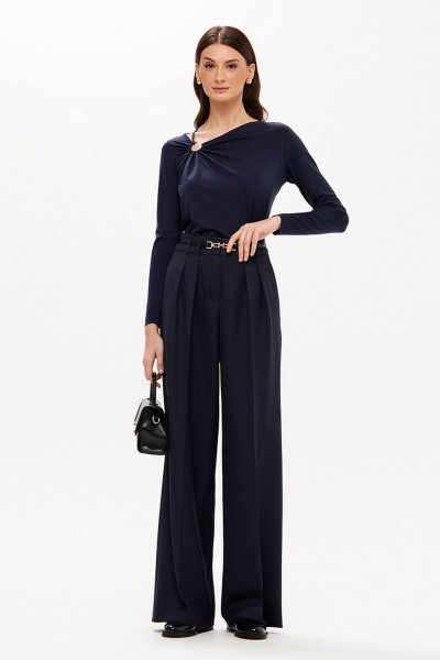 Лонгслив Nelva 23344 темно-синий - фото 2