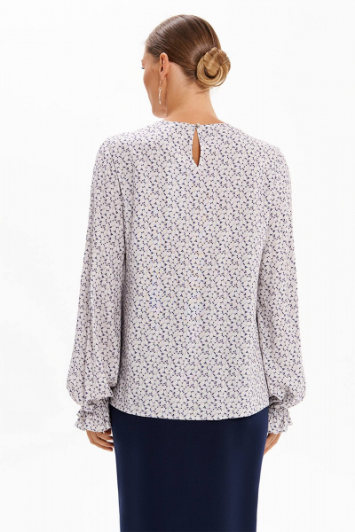 Блуза Nelva 23482 серо-синий принт - фото 3
