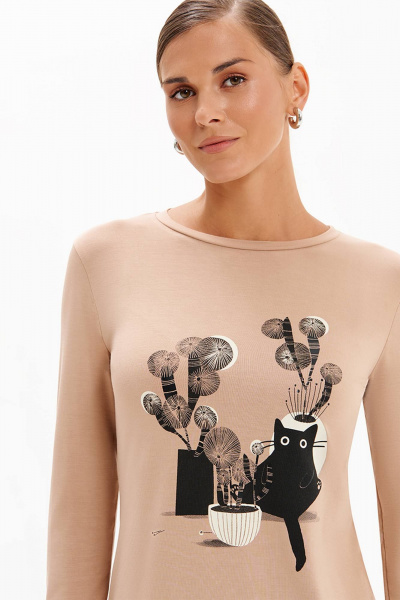 Лонгслив Nelva 23490 бежевый - фото 4