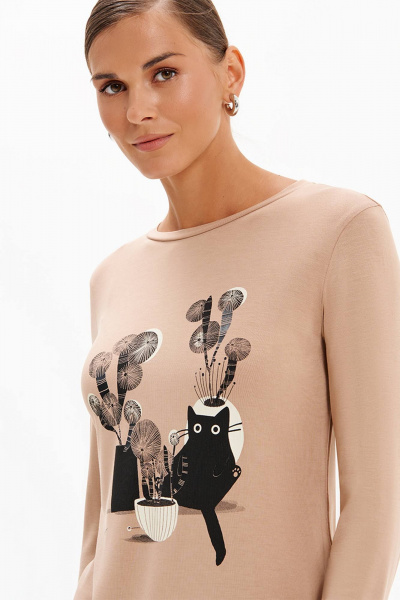 Лонгслив Nelva 23490 бежевый - фото 3