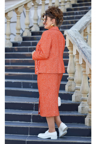 Жакет, юбка Vittoria Queen 26593 оранжевый - фото 5