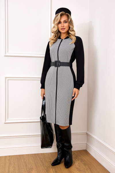 Платье AGATTI 5840 черно-белый - фото 1